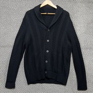 Express Black Shawl Collar Cardigan size L NWOT Men's Black Shawl Collar Sweater